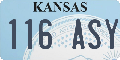 KS license plate 116ASY