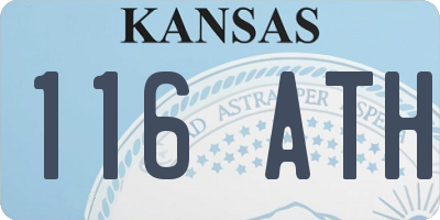 KS license plate 116ATH