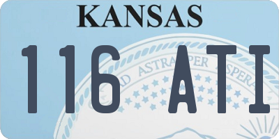 KS license plate 116ATI