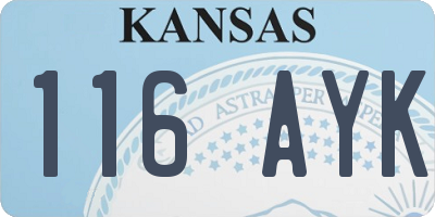 KS license plate 116AYK