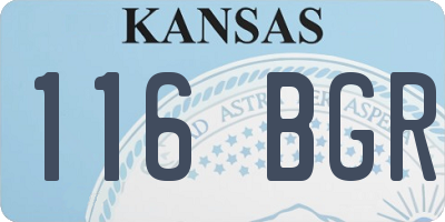 KS license plate 116BGR