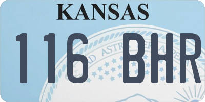 KS license plate 116BHR