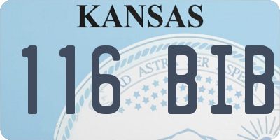KS license plate 116BIB