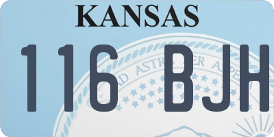 KS license plate 116BJH