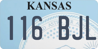 KS license plate 116BJL