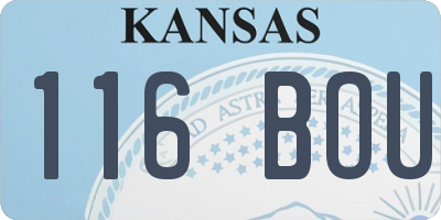 KS license plate 116BOU