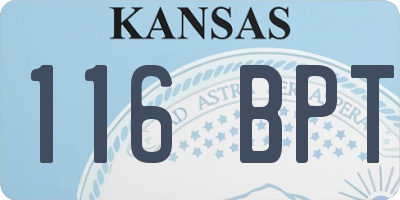 KS license plate 116BPT