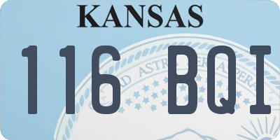 KS license plate 116BQI