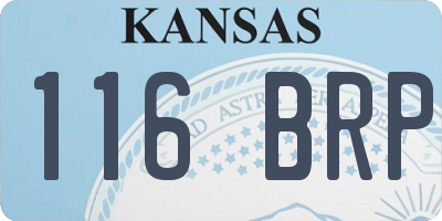 KS license plate 116BRP