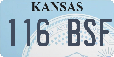 KS license plate 116BSF