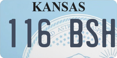KS license plate 116BSH
