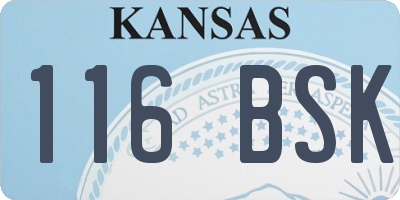 KS license plate 116BSK