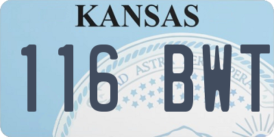 KS license plate 116BWT