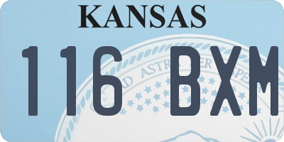 KS license plate 116BXM