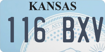 KS license plate 116BXV