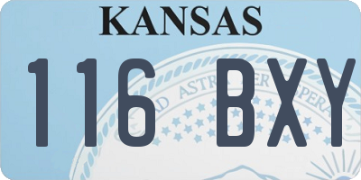 KS license plate 116BXY