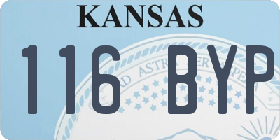 KS license plate 116BYP