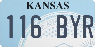 KS license plate 116BYR