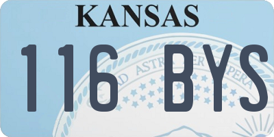 KS license plate 116BYS