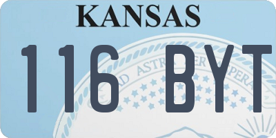 KS license plate 116BYT