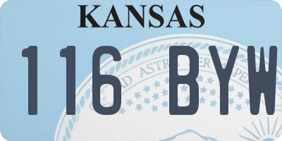 KS license plate 116BYW