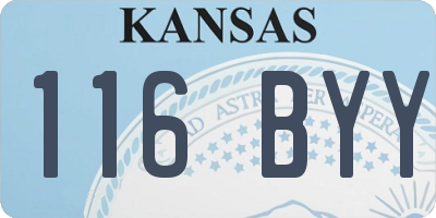 KS license plate 116BYY