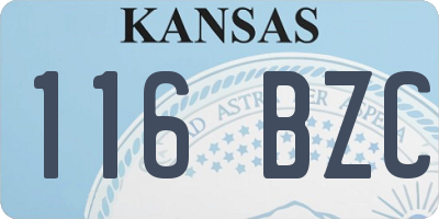 KS license plate 116BZC