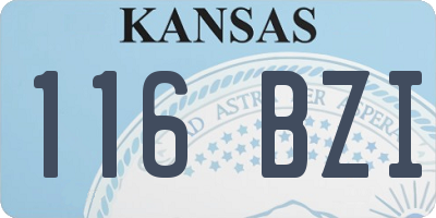 KS license plate 116BZI