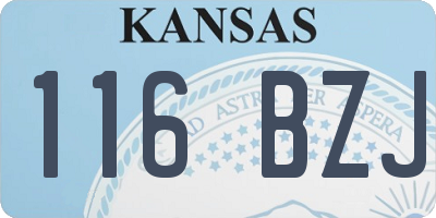 KS license plate 116BZJ