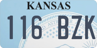 KS license plate 116BZK
