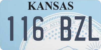 KS license plate 116BZL