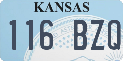 KS license plate 116BZQ