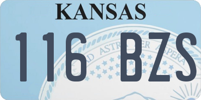 KS license plate 116BZS