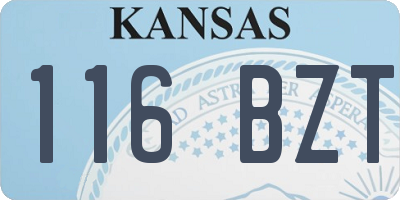 KS license plate 116BZT