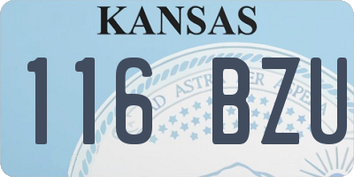 KS license plate 116BZU