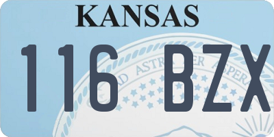 KS license plate 116BZX