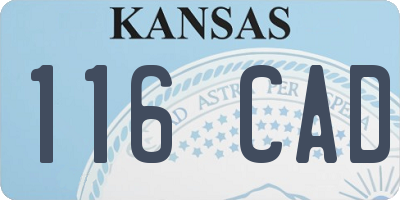 KS license plate 116CAD