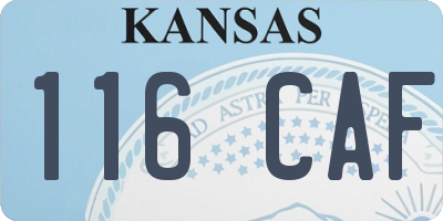 KS license plate 116CAF