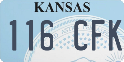 KS license plate 116CFK