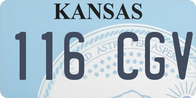 KS license plate 116CGV