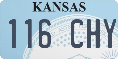 KS license plate 116CHY