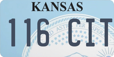 KS license plate 116CIT