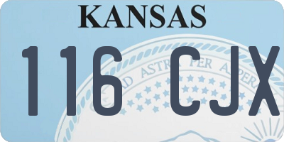 KS license plate 116CJX