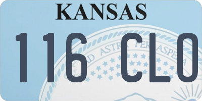 KS license plate 116CLO
