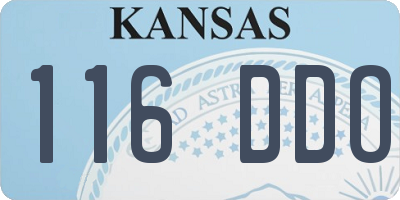 KS license plate 116DDO