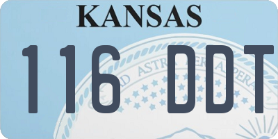 KS license plate 116DDT