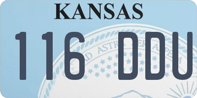 KS license plate 116DDU