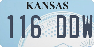 KS license plate 116DDW