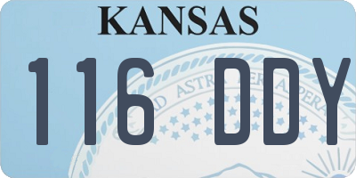 KS license plate 116DDY