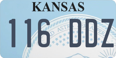 KS license plate 116DDZ